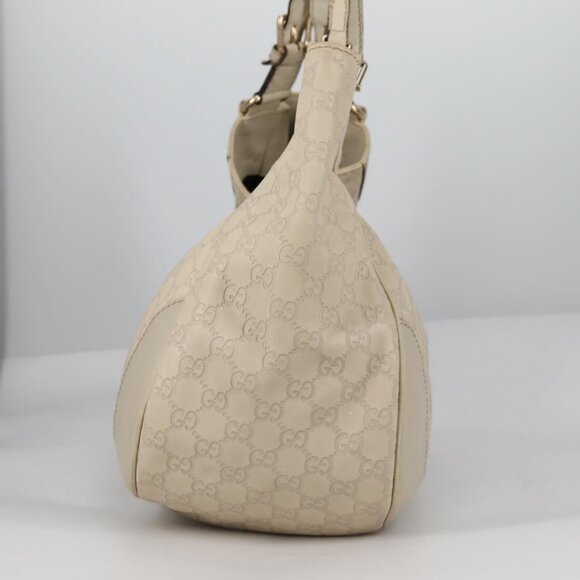 GUCCI GG Canvas Guccissima Shoulder Bag Leather Gold White 203504 Auth 137866 - Picture 4 of 16